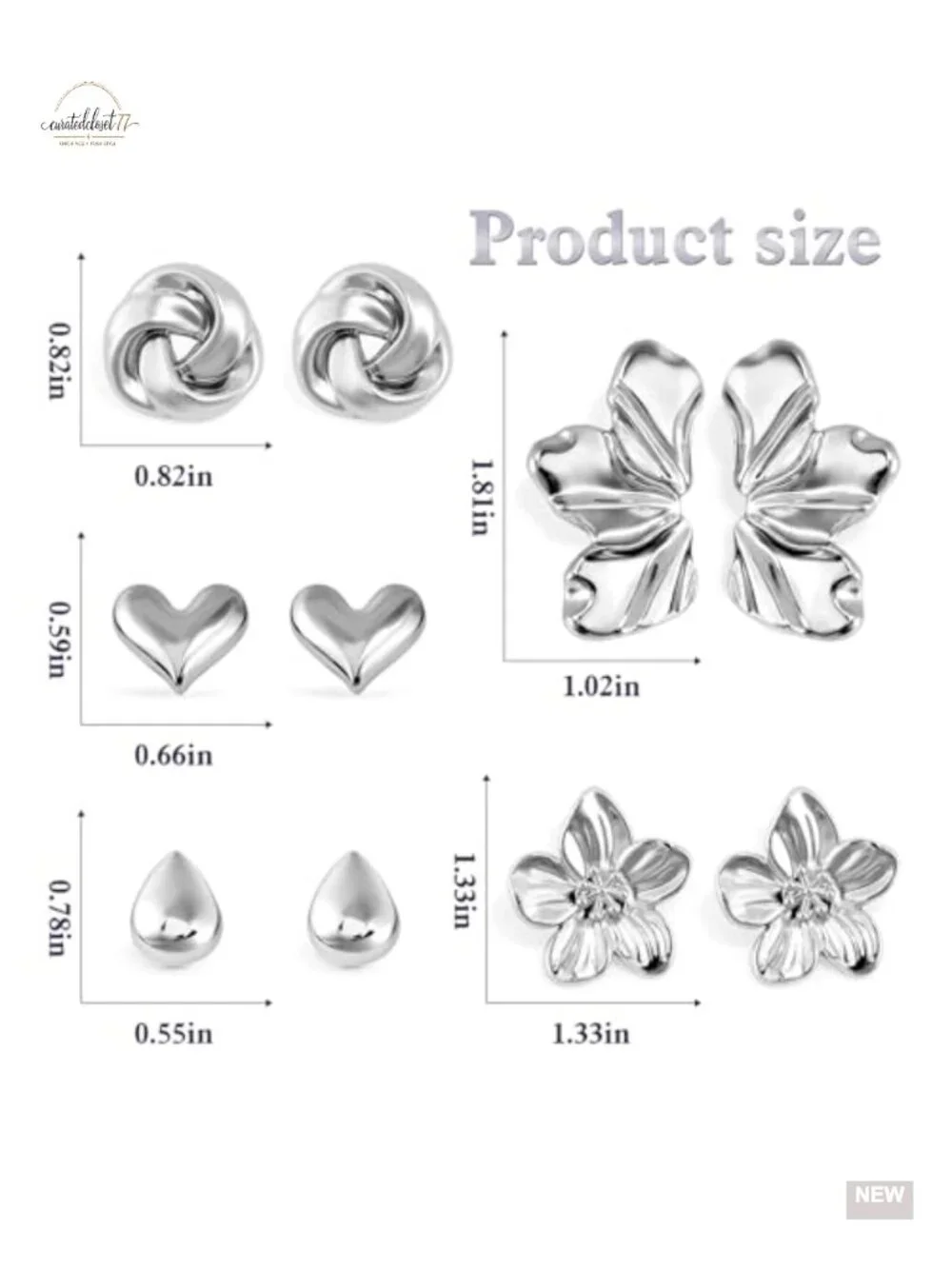 Chunky Gold Earrings Set for Women, Hypoallergenic Lightweight Earring Pack,